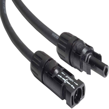 Schwarzes Kabel mit zwei passenden Steckern an beiden Enden.
